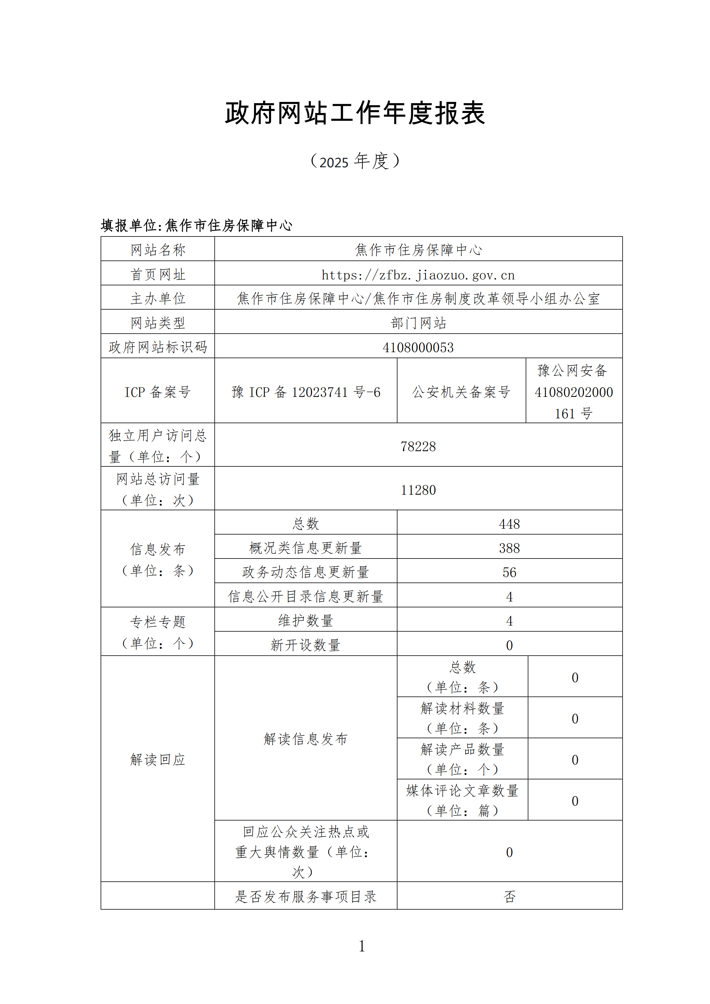 政府网站工作年度报表（2025年度）