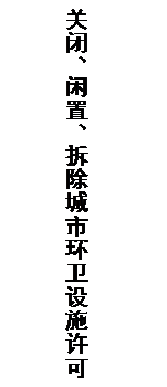 文本框: 关闭、闲置、拆除城市环卫设施许可